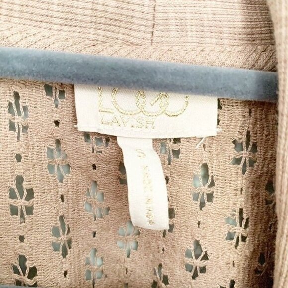 5/$25 LOGO Lori Goldstein lace open front‎ cardigan sweater -small - Picture 2 of 7